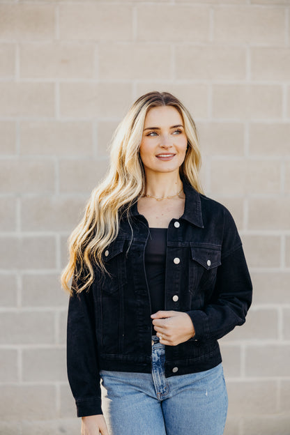 DENIM JACKET IN BLACK FINAL SALE