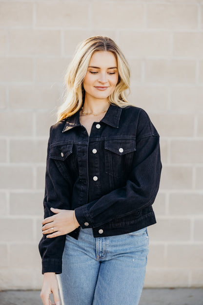 DENIM JACKET IN BLACK FINAL SALE