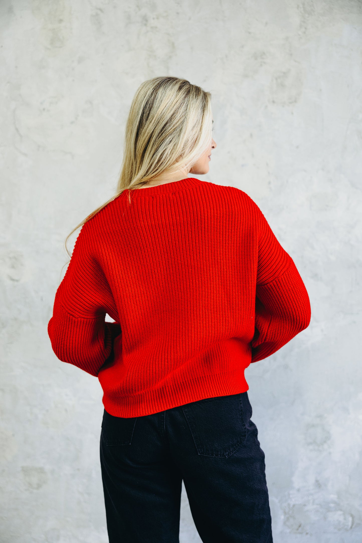 OVERSIZED SWEATER IN JOLLY RED