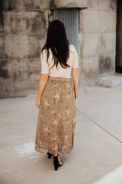 MAXI SLIP SKIRT IN SUNLIT MOSS FINAL SALE