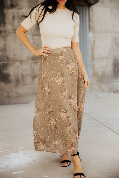 MAXI SLIP SKIRT IN SUNLIT MOSS FINAL SALE