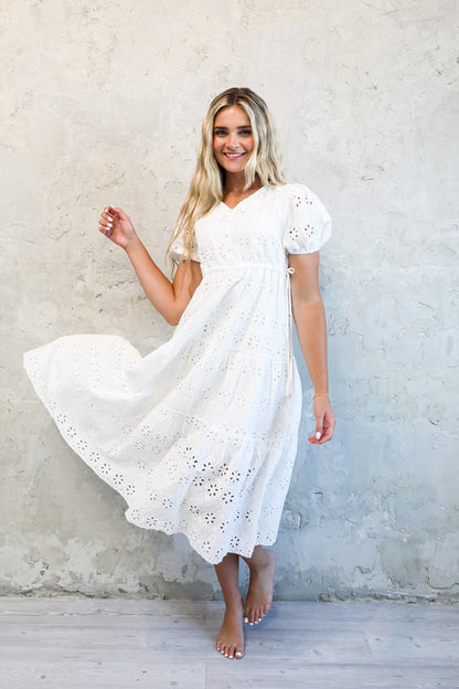 THE RANDA IN WHITE EYELET FINAL SALE