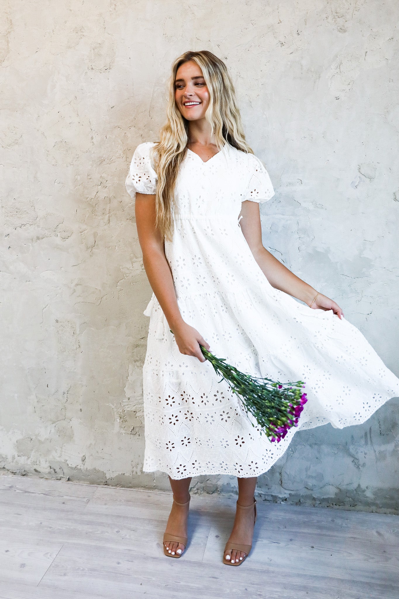 THE RANDA IN WHITE EYELET FINAL SALE